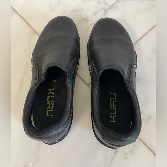 Kuru, 8.5, Kivi, men’s black leather slip on comfort flat walking shoe main image 2